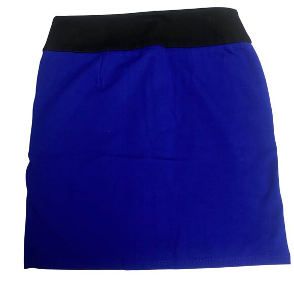 Inc Womens Blue &‎ Black Mini Skirt With Front Pockets & Zipper Closure 4 - Picture 5 of 5
